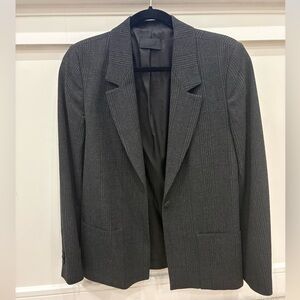 RtA Charcoal Gray Plaid Single-Button Blazer